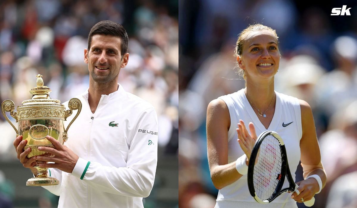 Novak Djokovic (L) and Petra Kvitova are two of three players who have won Wimbledon more than once.