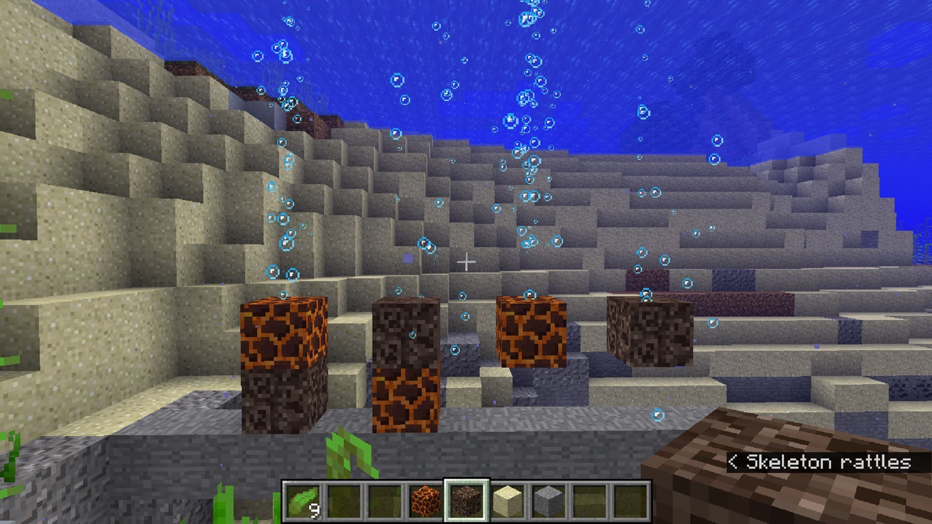 Underwater bubble columns (Image via Mojang Bug Report)