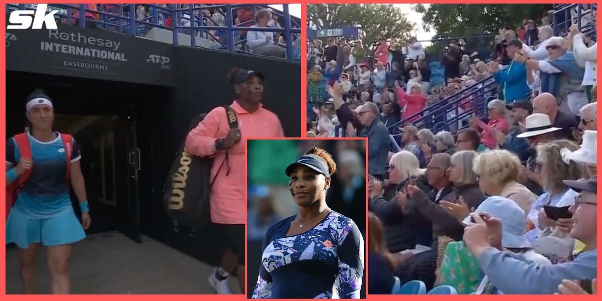 Serena Williams walked out to rapturous applause from the Eastbourne International crowd