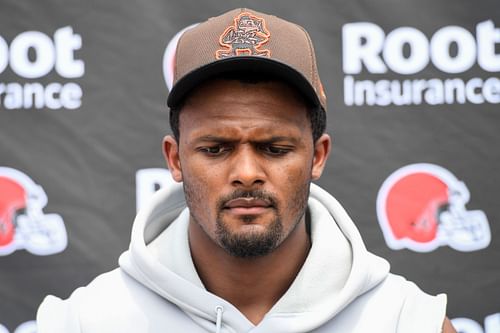 Deshaun Watson at a Cleveland Browns press conference