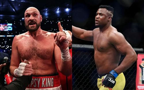 Tyson Fury (left), Francis Ngannou (right)