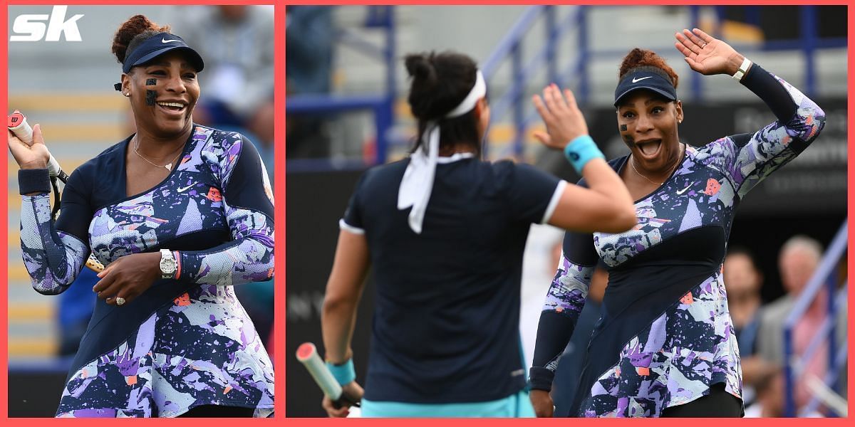 Serena Williams and Ons Jabeur won their doubles match against Marie Bouzkova and Sara Sorribes Tormo