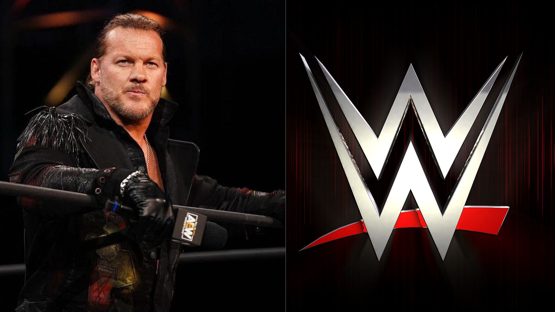Chris Jericho (left); WWE logo (right)
