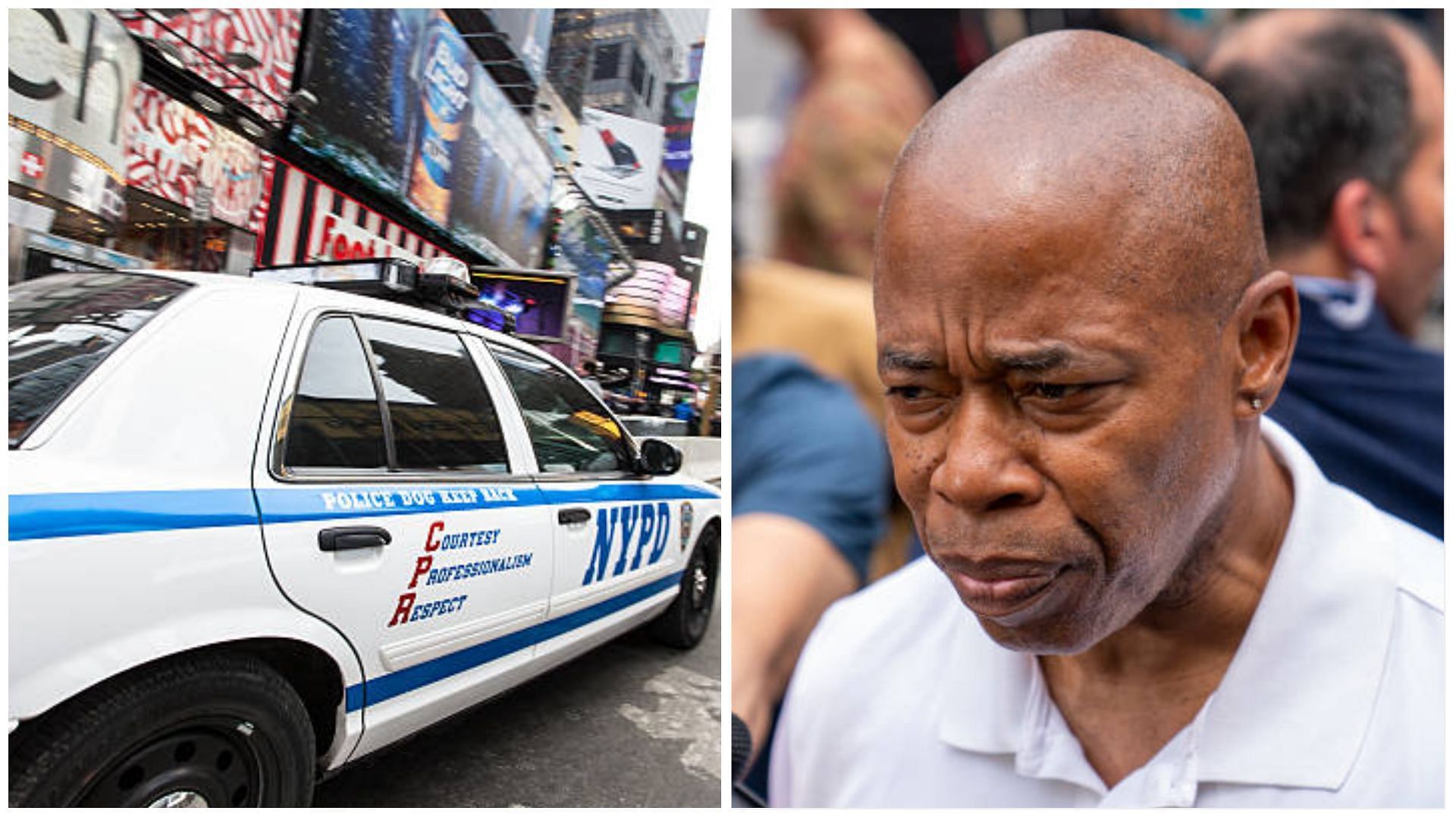 Mayor Eric Adams speaks about the New York City shooting where a woman was shot and killed in the head (Image via GettyImages)