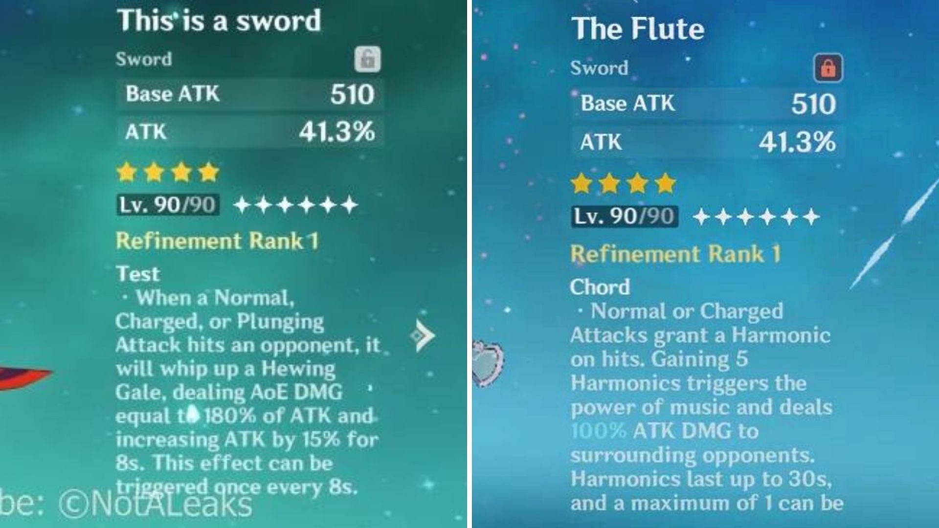 New &quot;This is a Sword&quot; weapon is similar to The Flute after the nerf (Image via Genshin Impact)