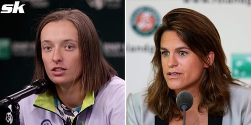 Iga Swiatek [left] is unhappy with Amelie Mauresmo's recent comments.