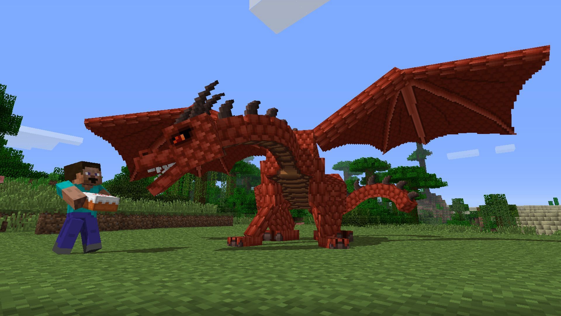 Red dragon mod based on the concept (Image via ShadowWolf1203 minecraftforum.net)