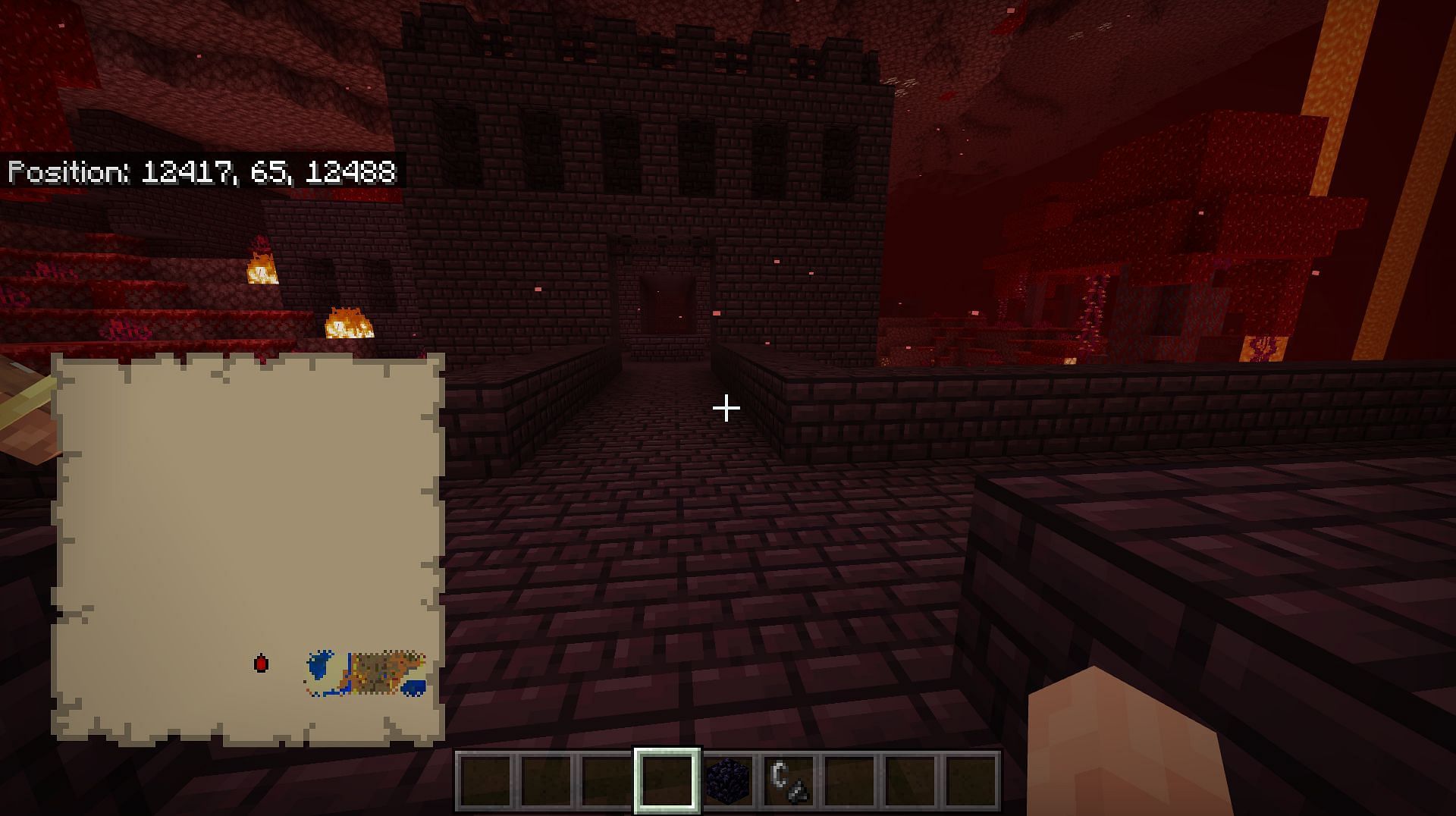 Although the map won&#039;t work in the Nether and End, players can still see themselves moving with respect to the overworld (Image via Minecraft 1.19)