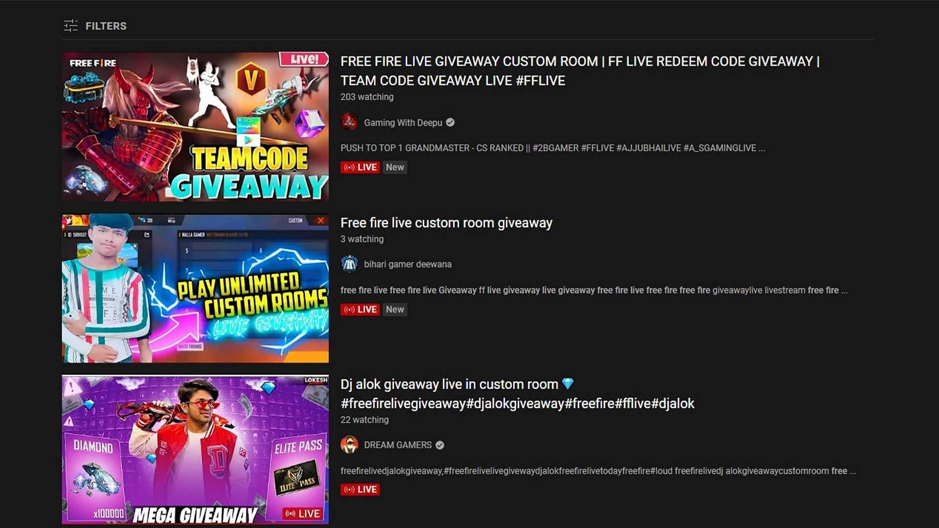 Individuals can spot many YouTube creators doing giveaways (Image via YouTube)
