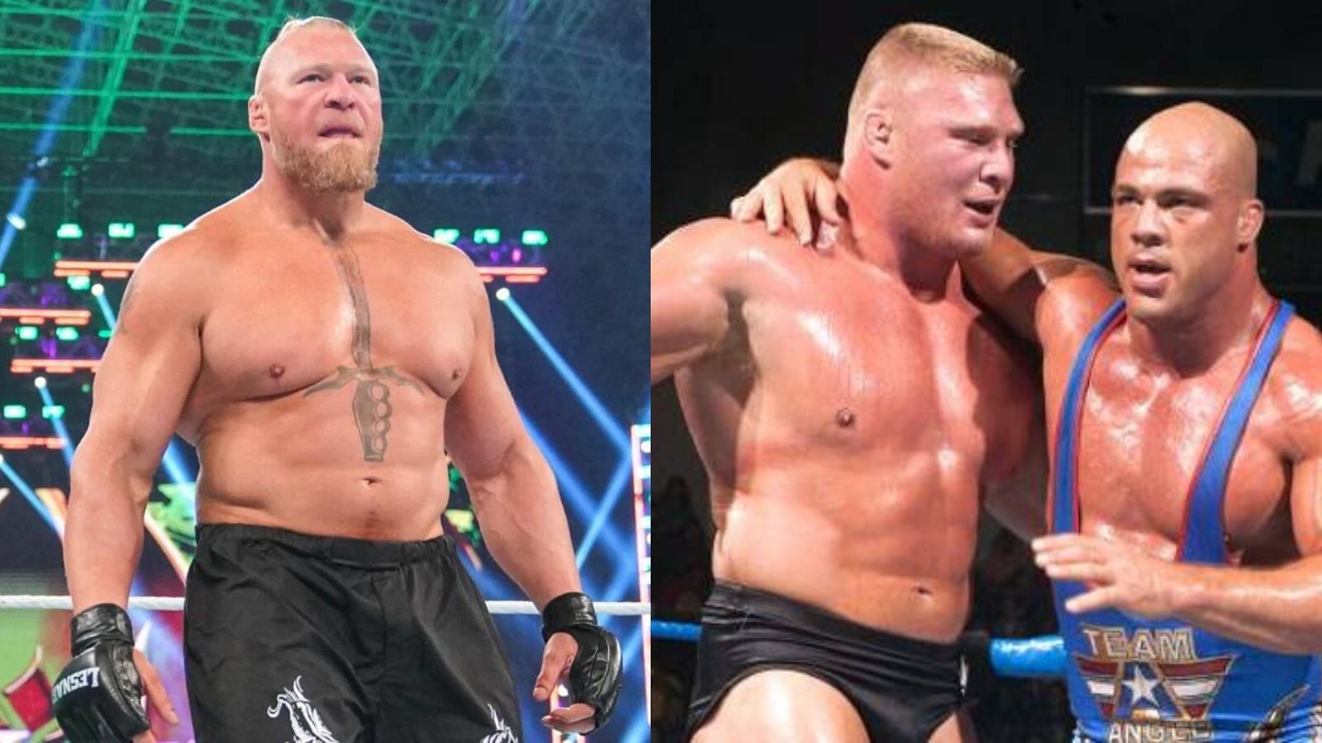 Brock Lesnar and Kurt Angle have worked on WWE programming together!