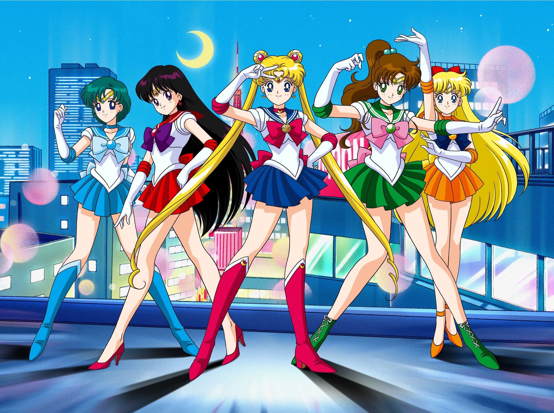 The original Senshi from the original Sailor Moon (Image credits: Sailor Moon, Kandosha, Toei Animation)
