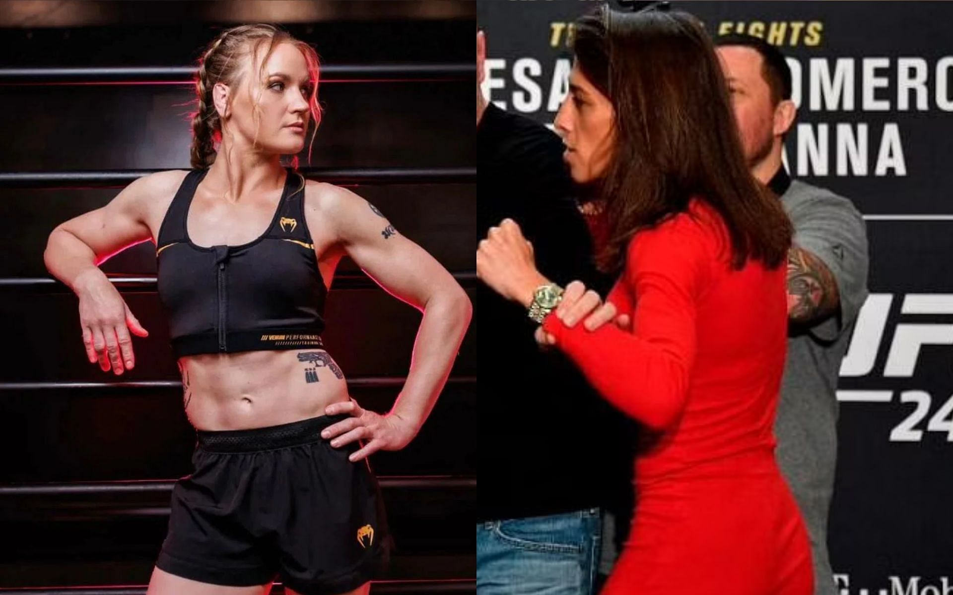 Valentina Shevchenko and Joanna Jedrzejczyk [Left image via @bulletvalentina on Instagram]