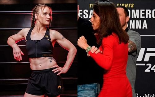 Valentina Shevchenko and Joanna Jedrzejczyk [Left image via @bulletvalentina on Instagram]