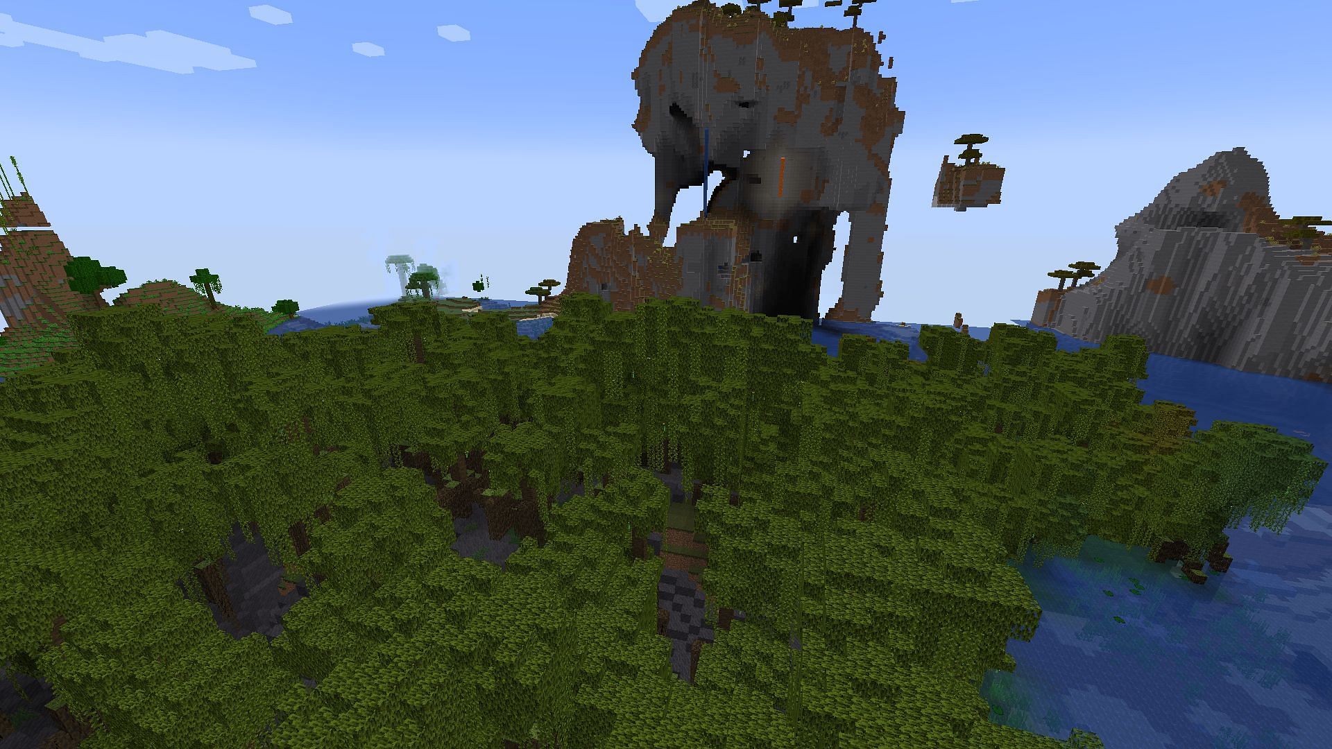 The mangrove swamp spawn area (Image via Minecraft)