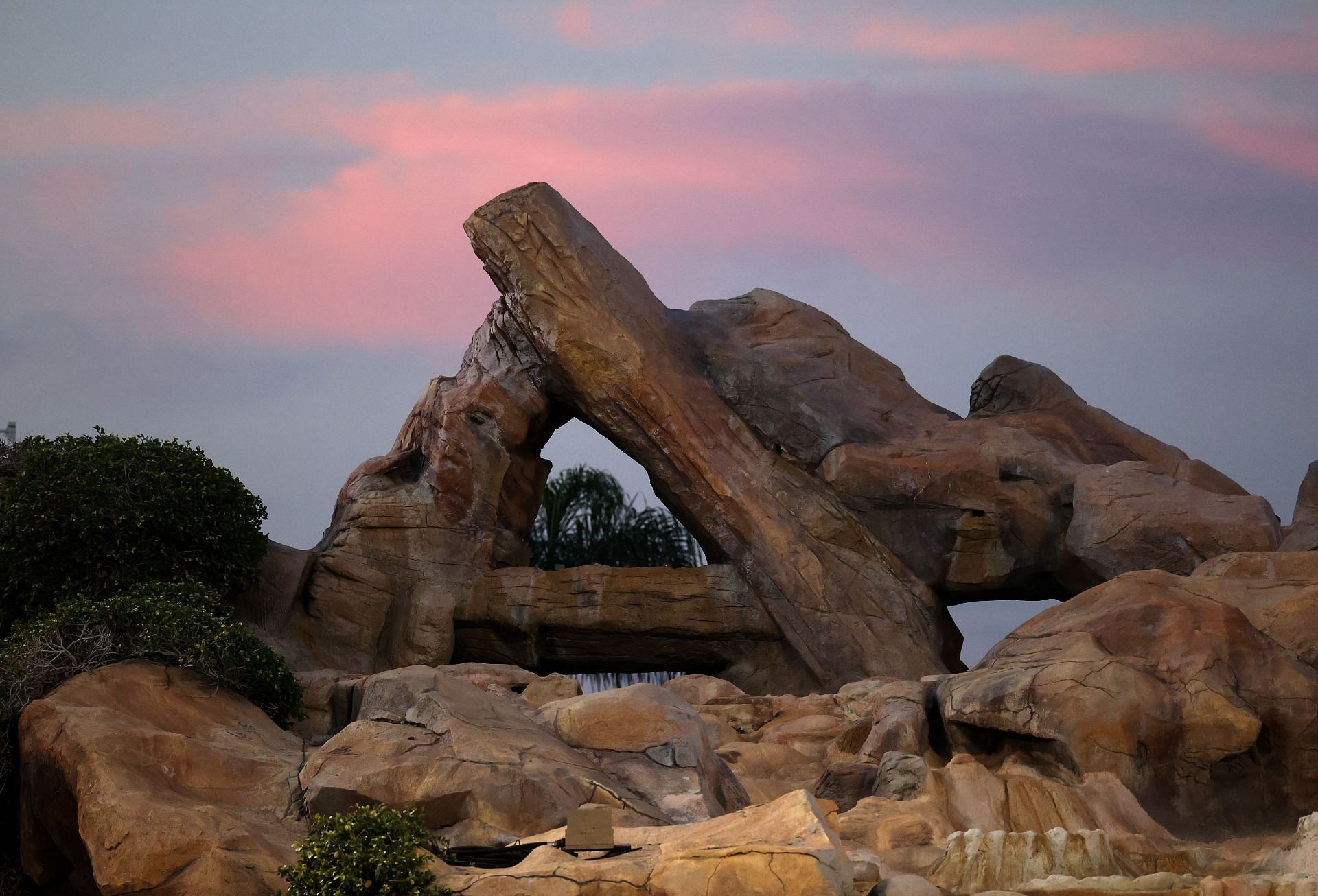 Angels Stadium has the most unique batters eye in baseball with a waterfall rock structure in centerfield.