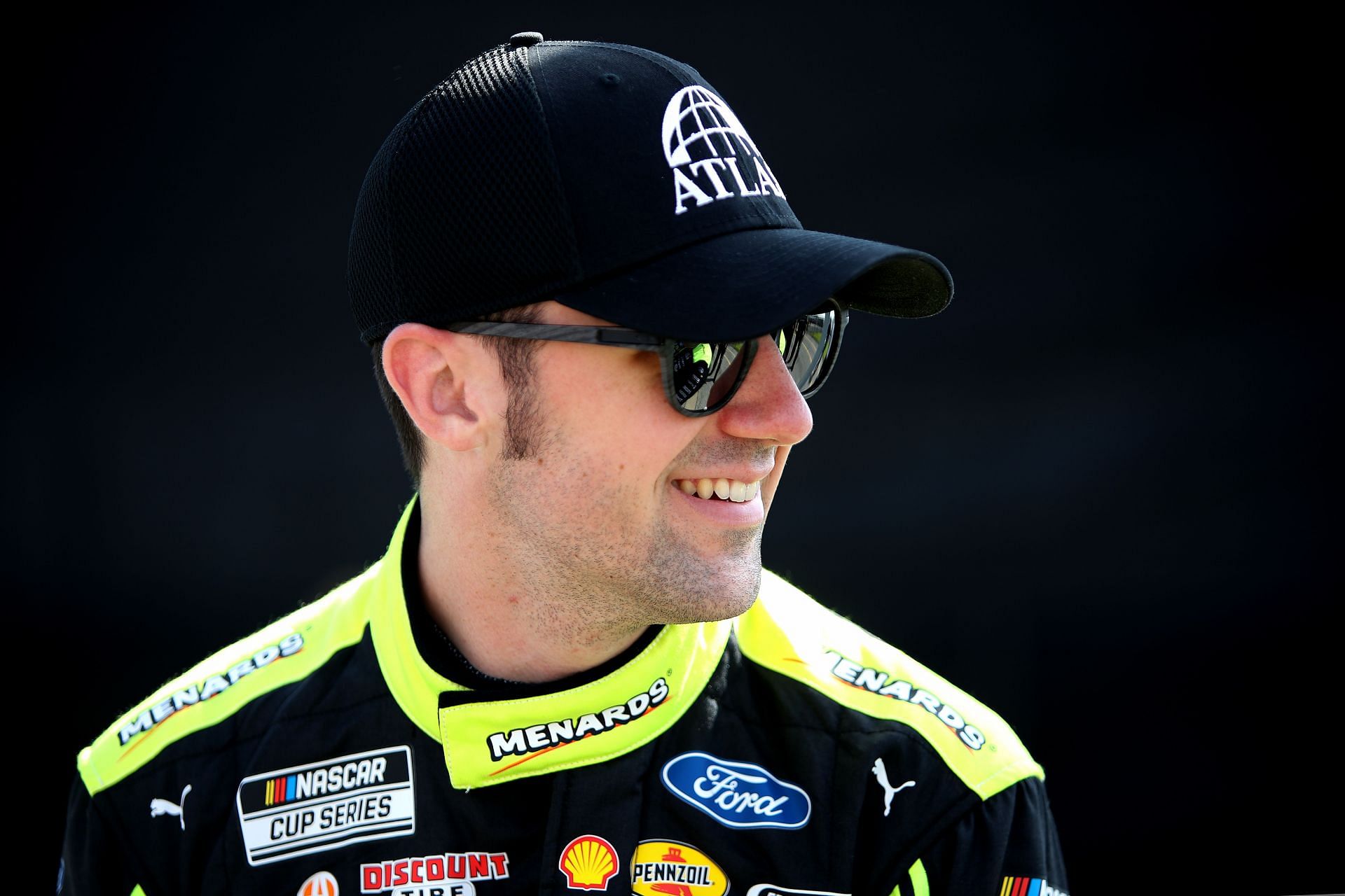 Austin Cindric waits on the grid during qualifying for the NASCAR Cup Series Enjoy Illinois 300 at WWT Raceway