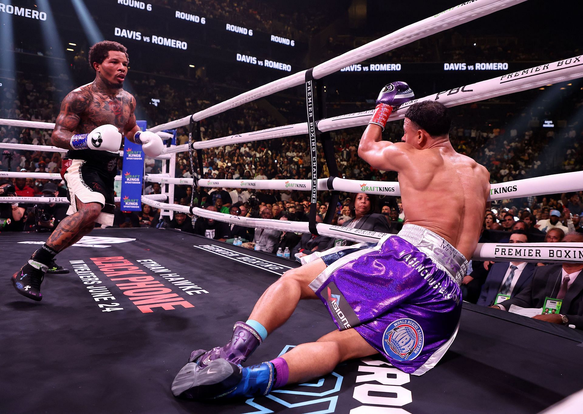 Gervonta Davis knocks down Rolando Romero