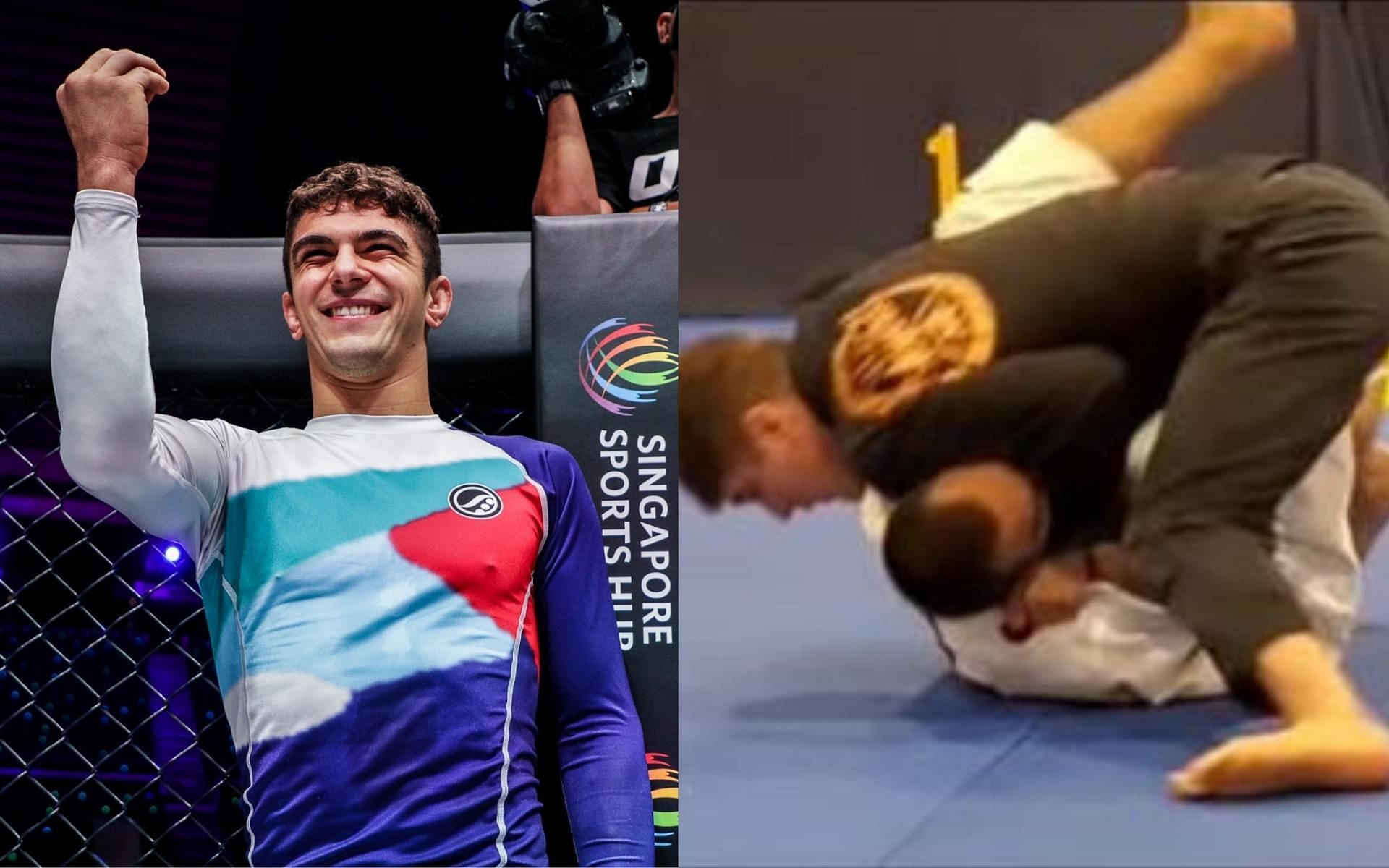 Mikey Musumeci shows one of his favorite ways to pass the knee shield guard. (Images courtesy: ONE Championship, @mikeymusumeci on Instagram)