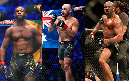 Aljamain Sterling (left), Alexander Volkanovski (center), Kamaru Usman (right) [Images courtesy: @funkmastermma, @alexvolkanovski, and @usman84kg via Instagram]