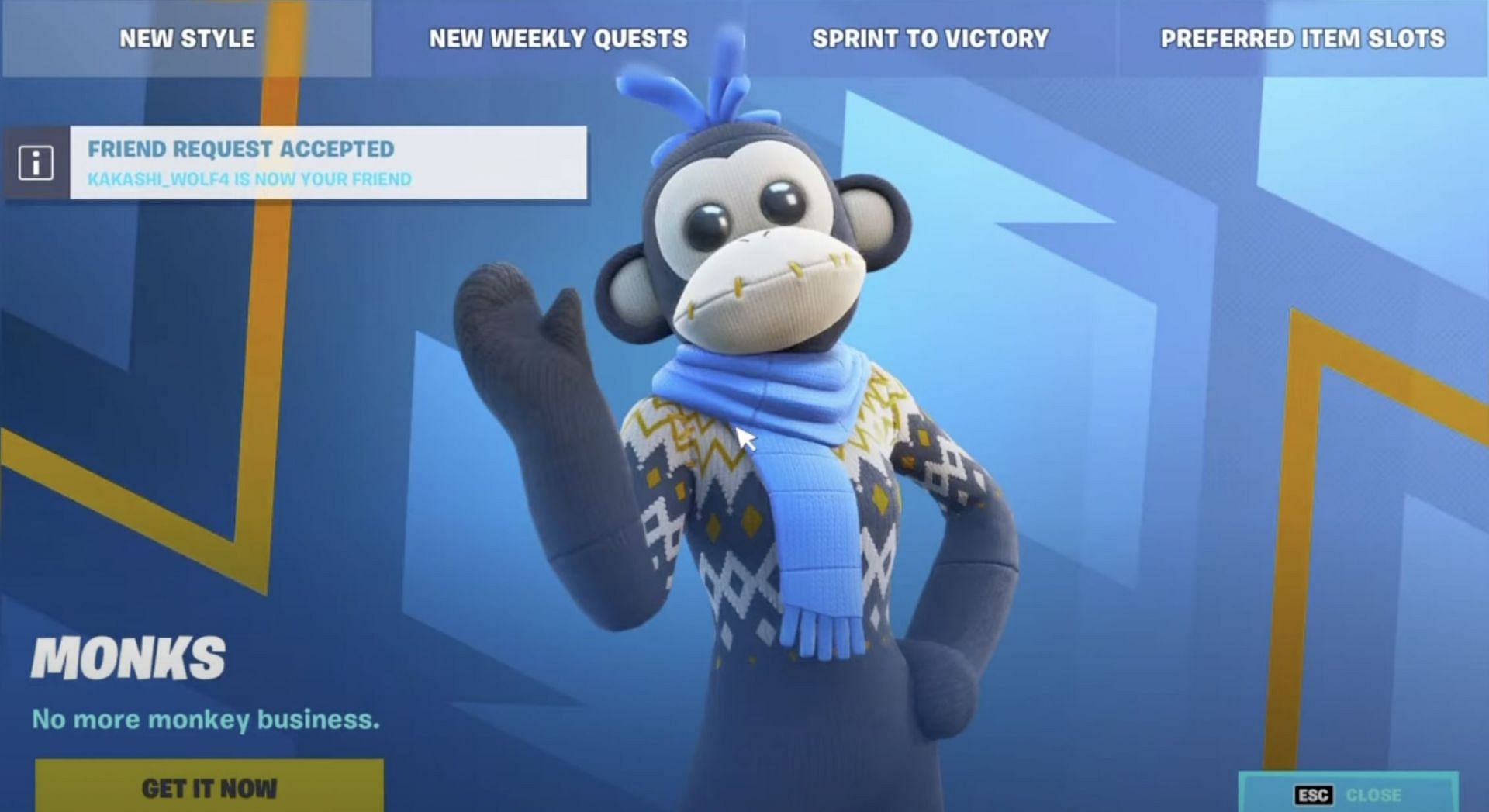 Friend Request bug in Fortnite Chapter 3 Season 3 (Image via VYC Gaming/YouTube)