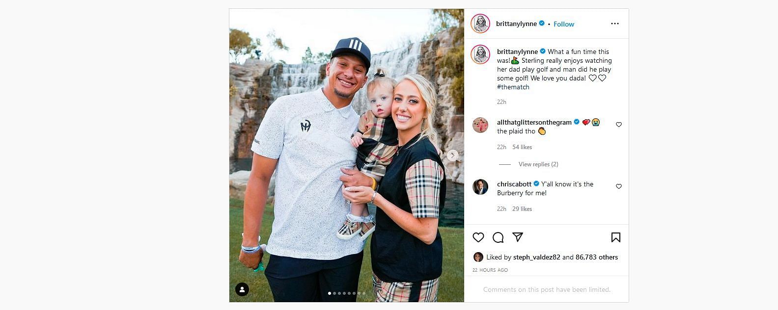Brittany Mahomes and Patrick Mahomes | @brittanylynn Instagram