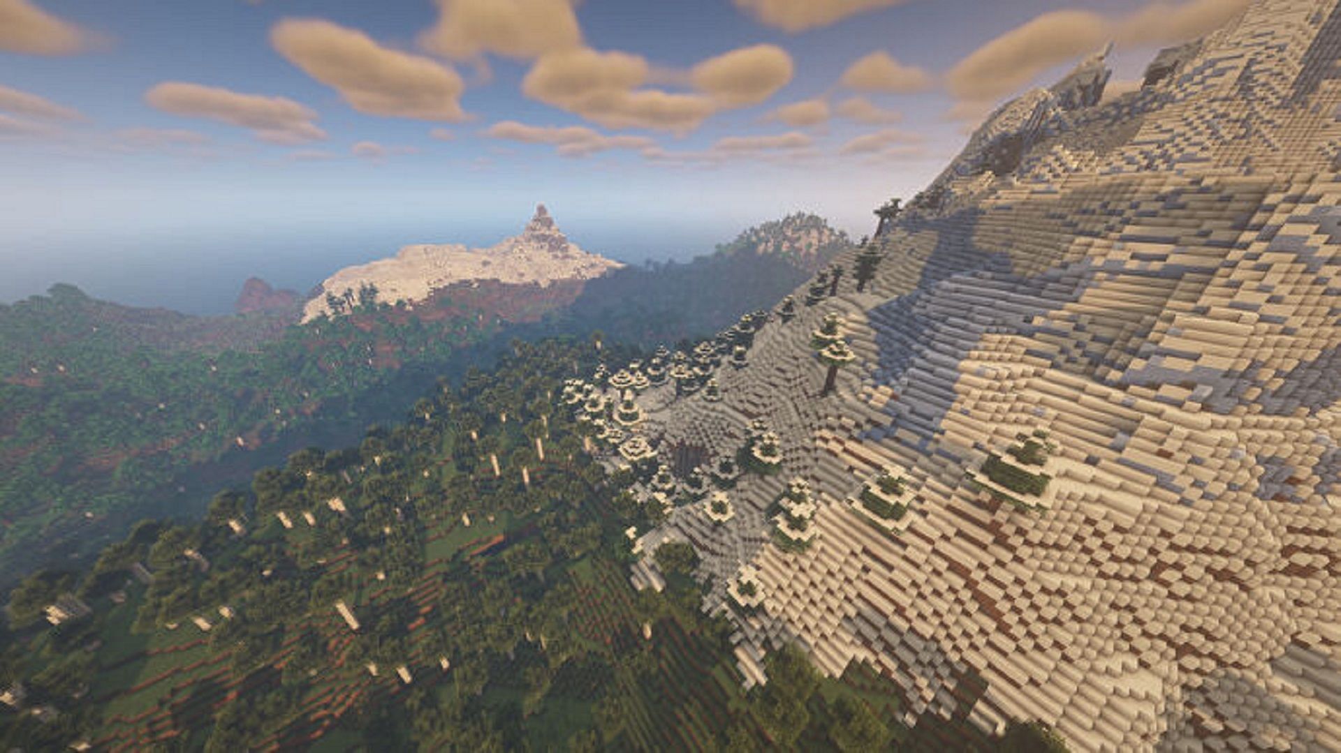 This snowy mountain possesses an excellent cave (Image via Mojang)
