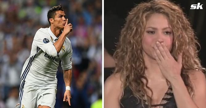 Cristiano Ronaldo left Shakira with ‘her hands over her mouth’ after she mocked him during game against Barcelona