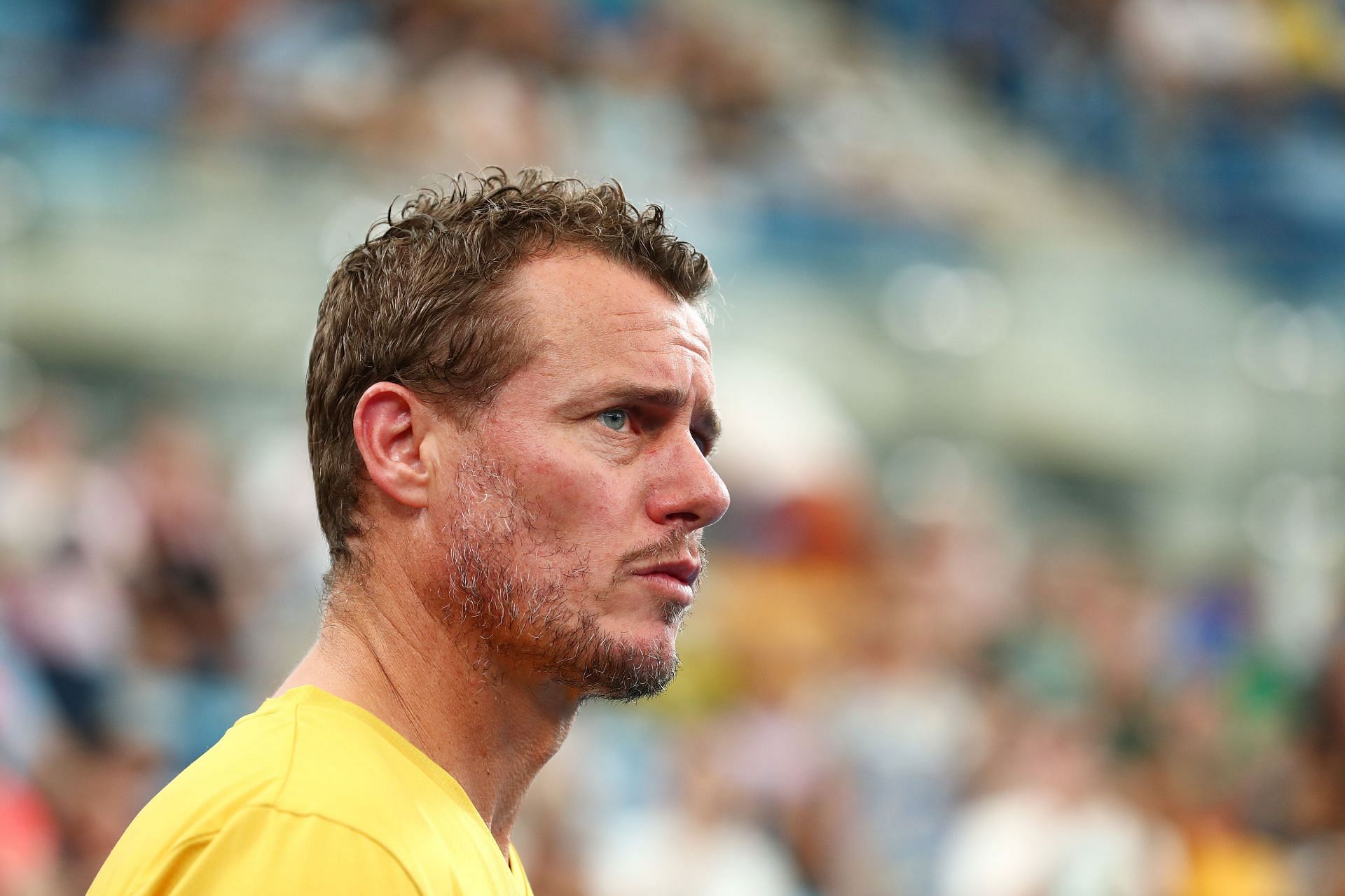 Lleyton Hewitt pictured before the Davis Cup qualifier between Australia and Hungary