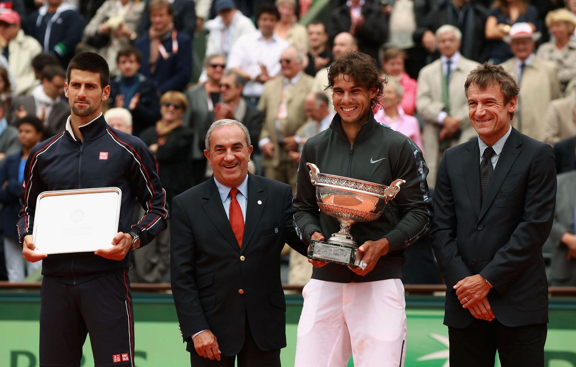 Mats Wilander on Nadals left - 2012 French Open - Day Sixteen