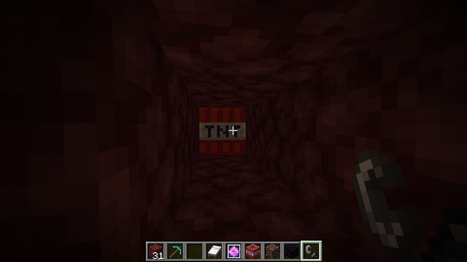 TNT explosion does not cause a fire (Image via Minecraft 1.19)