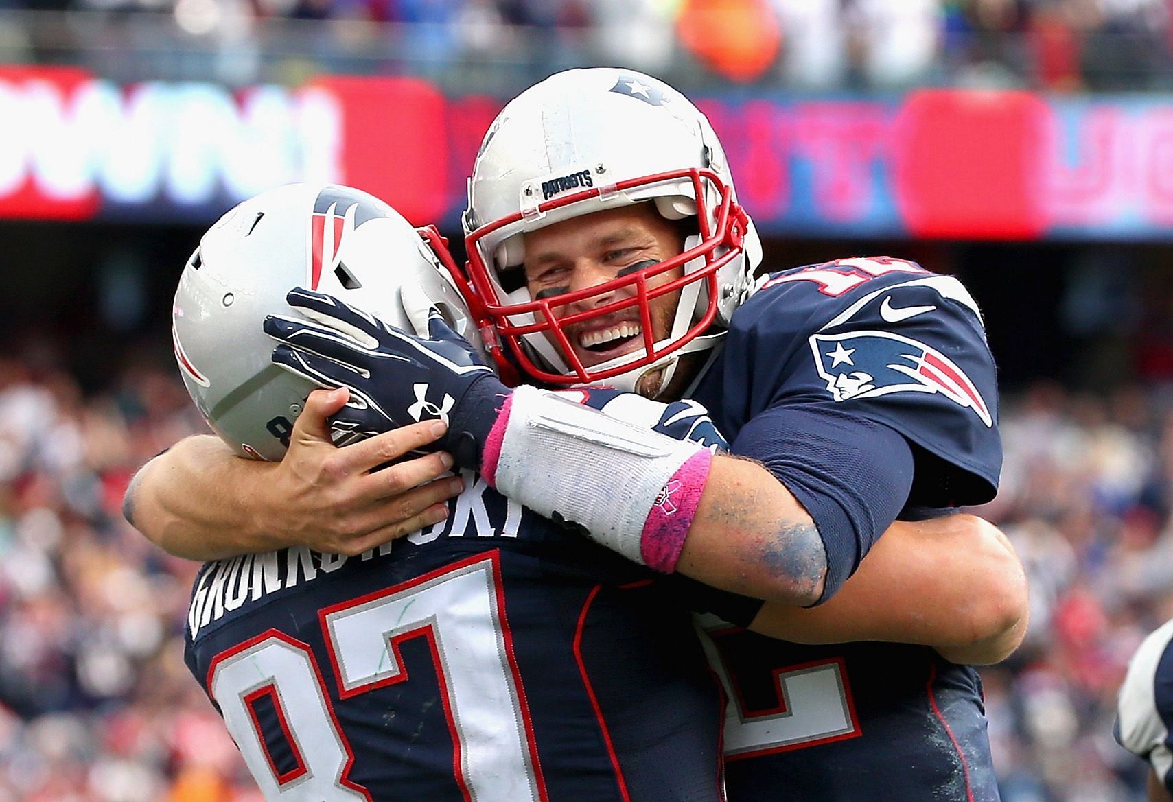 New England Patriots Rob Gronkowski and Tom Brady