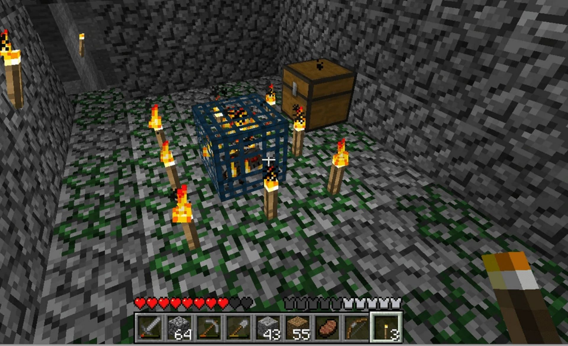 An inactive spawner block in Minecraft (Image via Mojang)