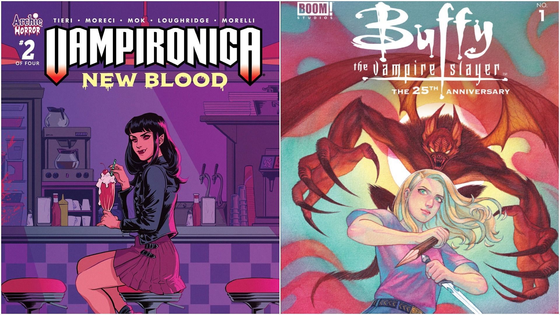 Vampironica and Buffy the Vampire Slayer comics (Image via Archie Horror, and Boom! Studios)