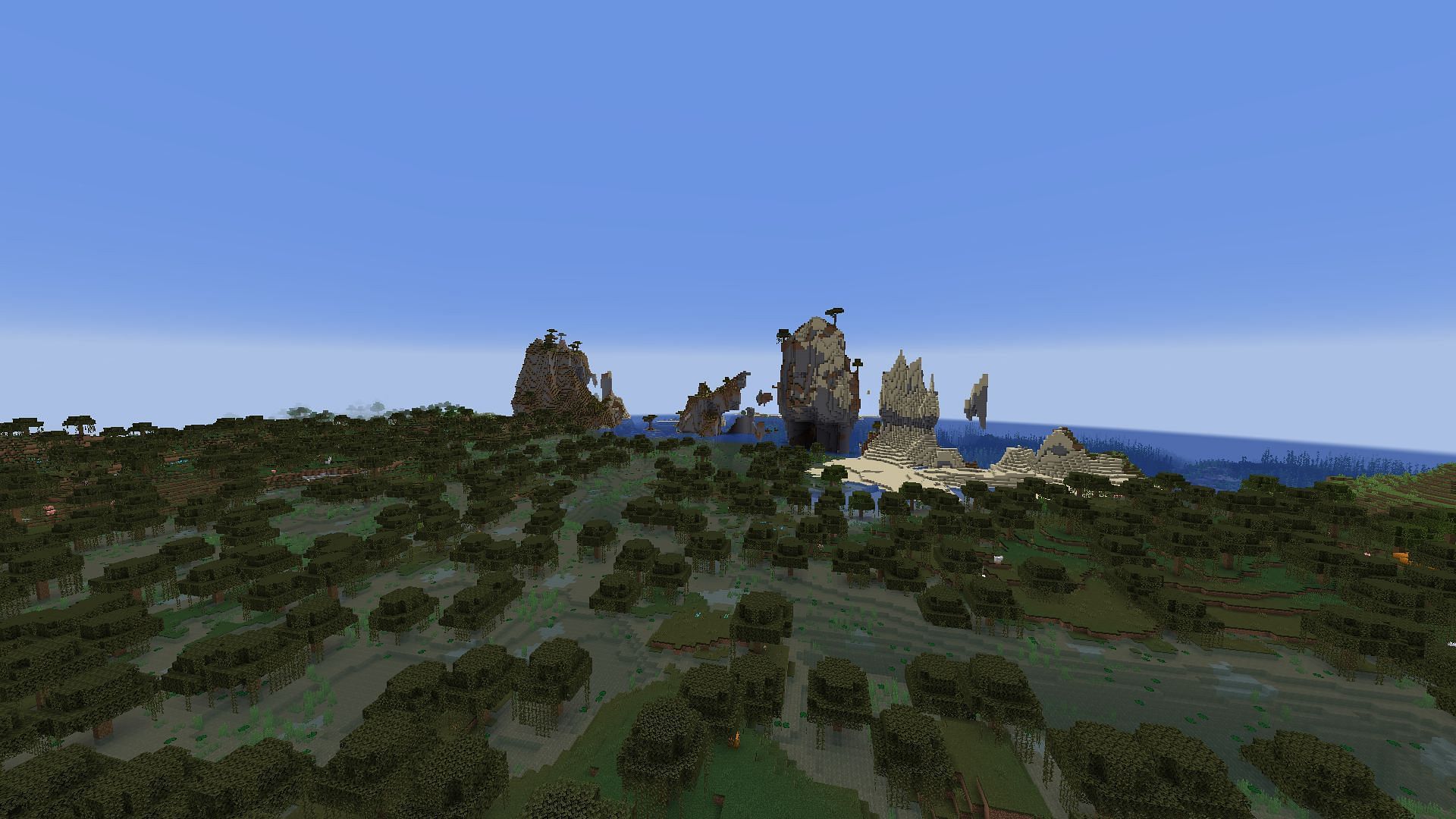 Increasing render distance while searching for the new Mangrove Swamp biome might help (Image via Mojang)