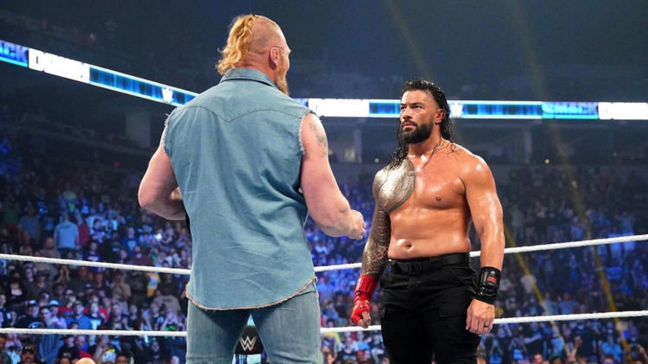 WWE सुपरस्टार ब्रॉक लैसनर ने पिछले हफ्ते SmackDown में वापसी करते हुए रोमन रेंस के साथ मैच सेटअप किया था