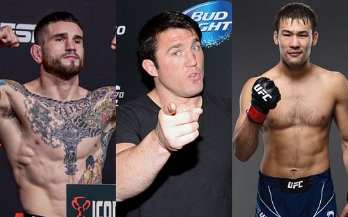 Sean Brady (left), Chael Sonnen (center), and Shavkat Rakhmonov (right) [Images courtesy of @seanbradymma Instagram, Getty, and @shavkatrakhmonov Instagram]