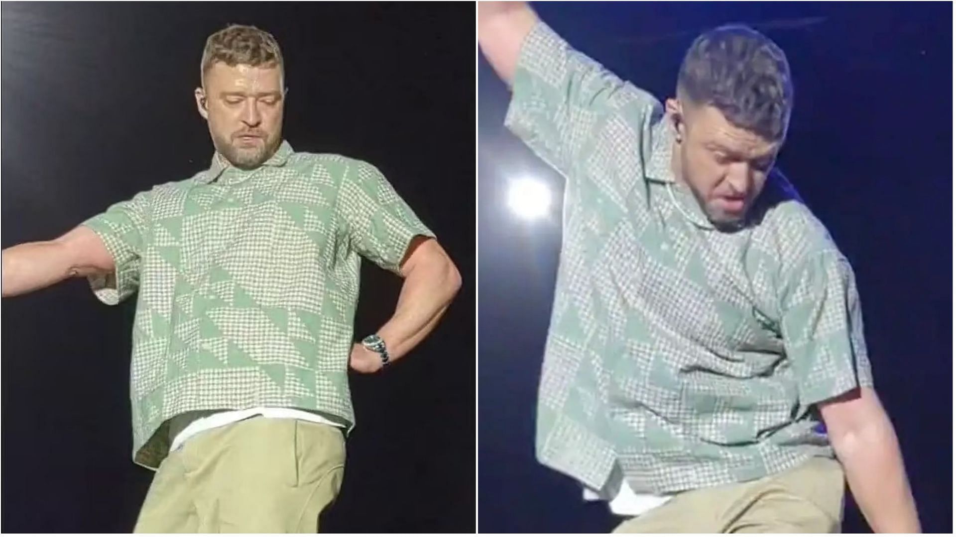 Justin Timberlake performing &#039;Beat Ya Feet&#039; (Image via Johnny Cakes/TikTok)