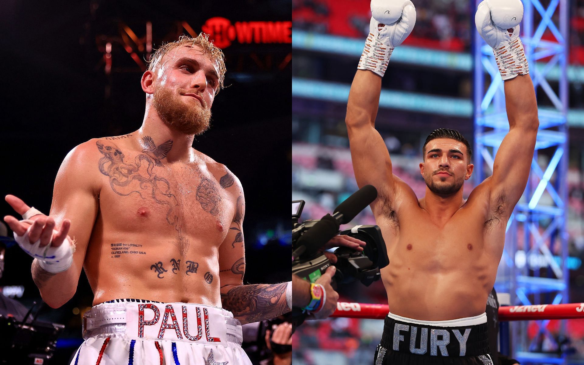Jake Paul (left) and Tommy Fury (right) (Image credits Getty)