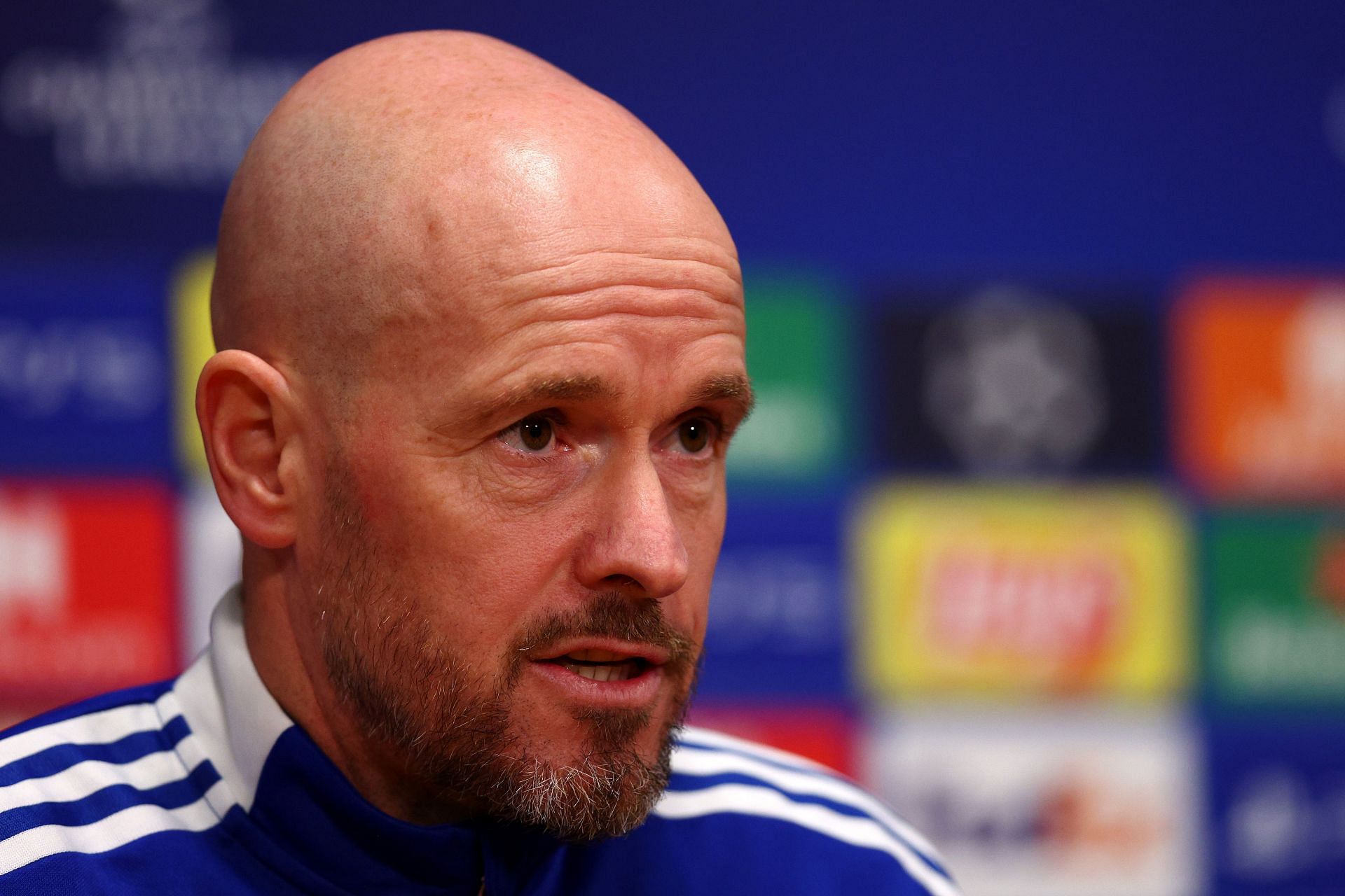 Erik Ten Hag - the new manager of Manchester United during a UCL press conference with Ajax