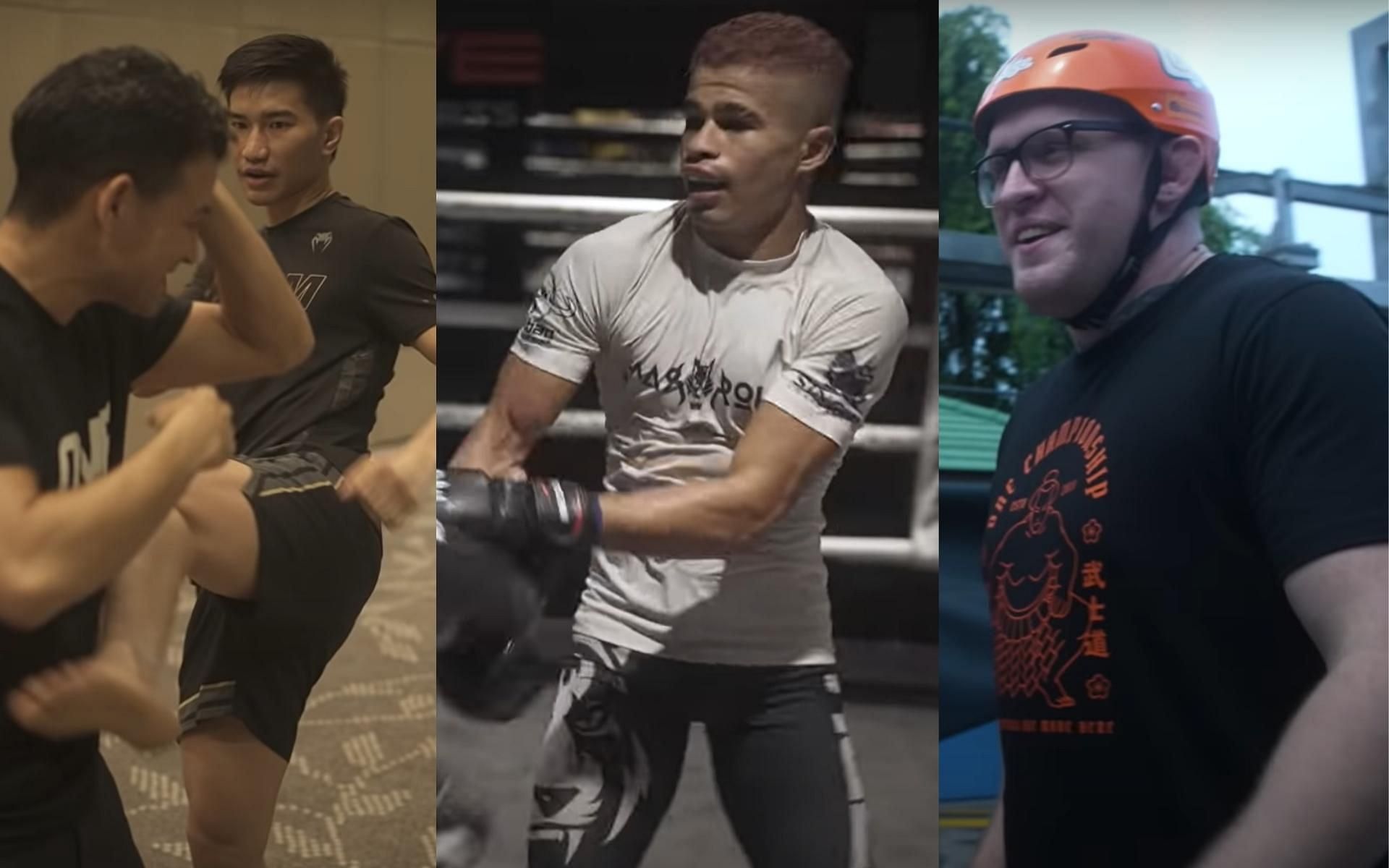 (From right to left) some of the stars of ONE 158 appearing in their latest vlog: Tawanchai PK.Saenchai, Fabricio Andrade and Odie Delaney. (Images courtesy of ONE Championship)