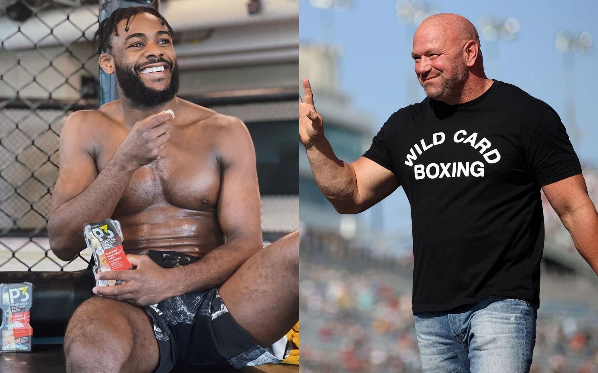 Aljamain Sterling (Left) and Dana White (Right) (Images courtesy of @funkmastermma Instagram and Getty)
