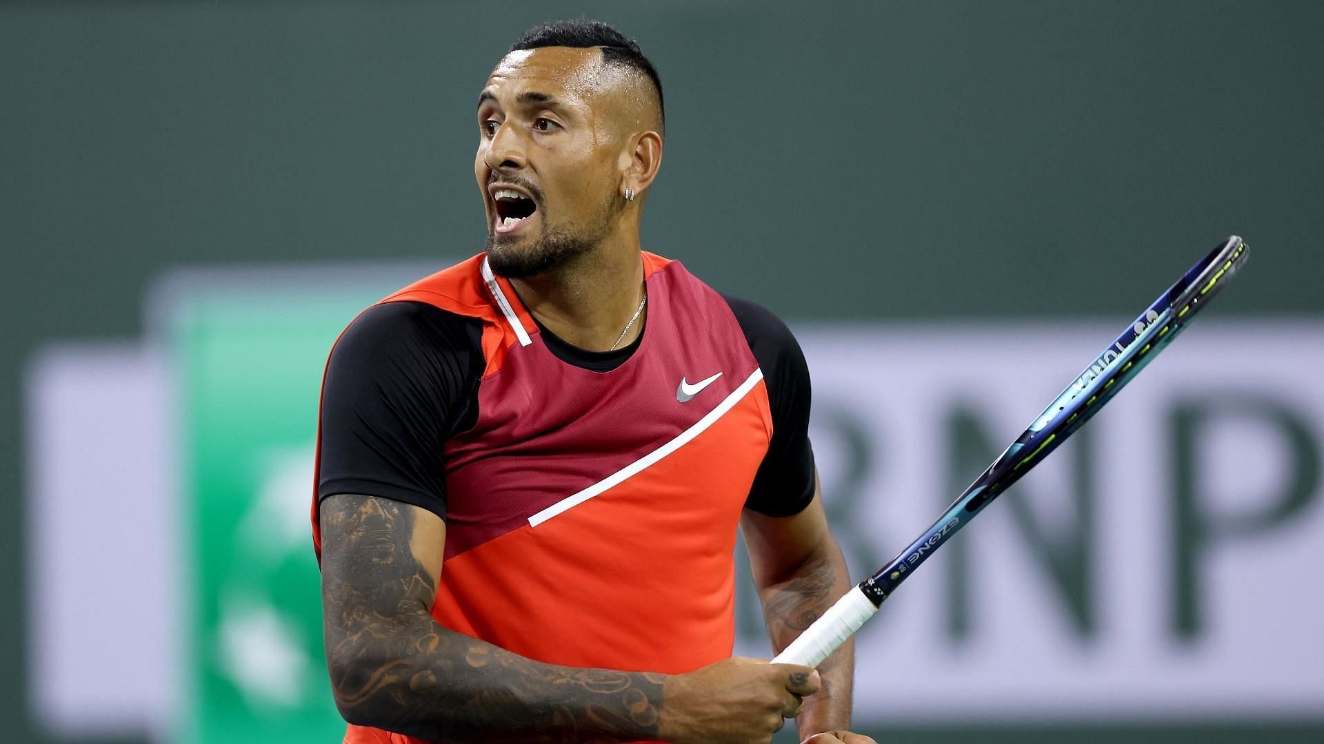 Nick Kyrgios demonstrated an explosive brand of tennis to win easily