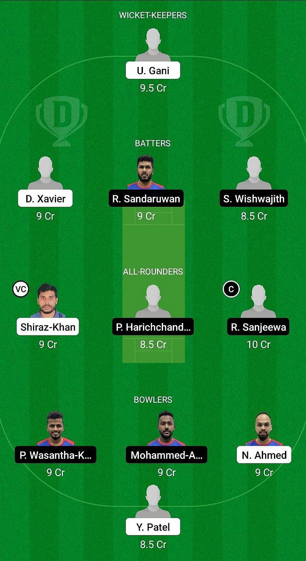 IND-XI vs SL-XI Fantasy Suggestion Team 1