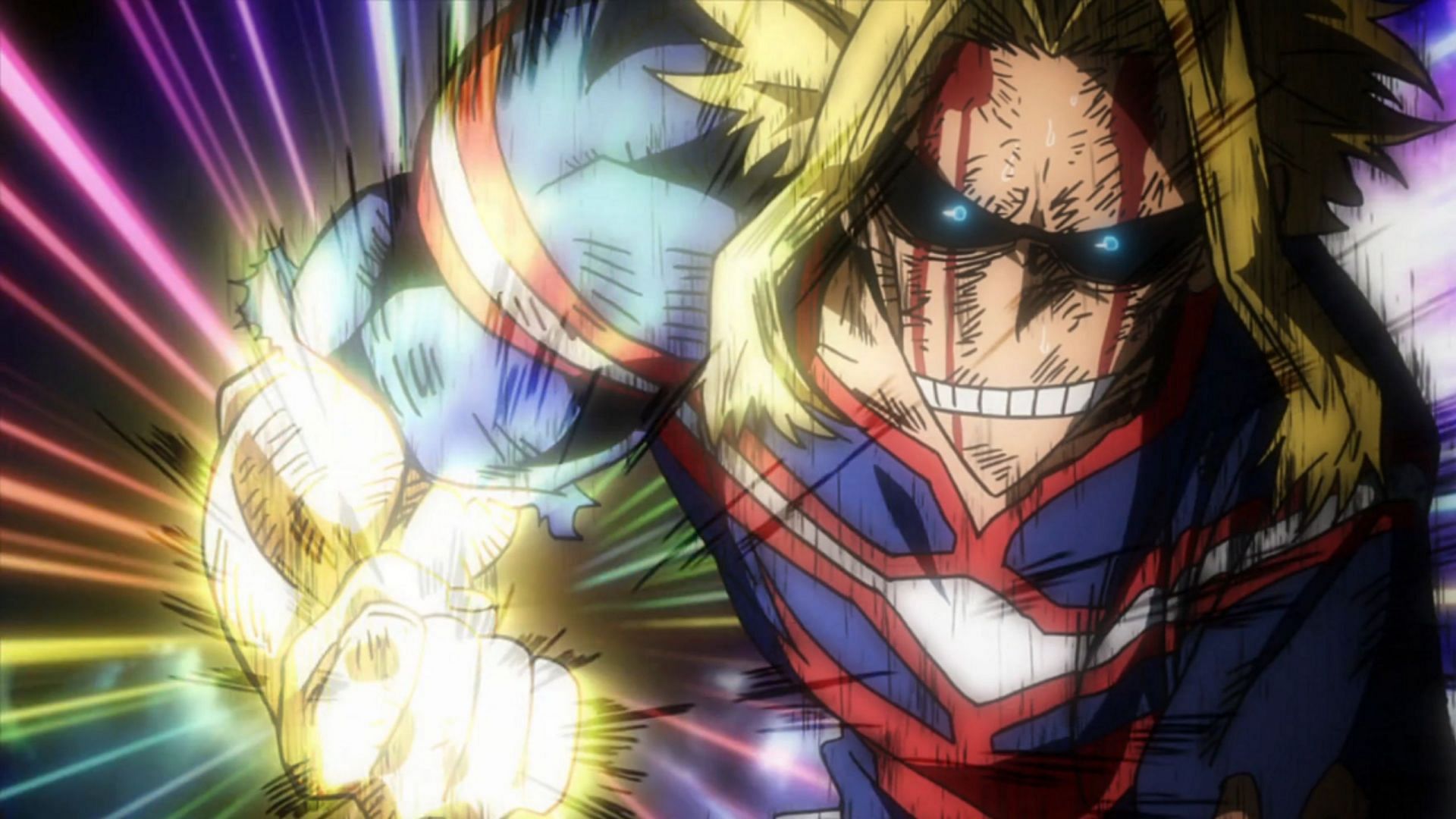 All Might preparing a devastating punch (Image via Bones)