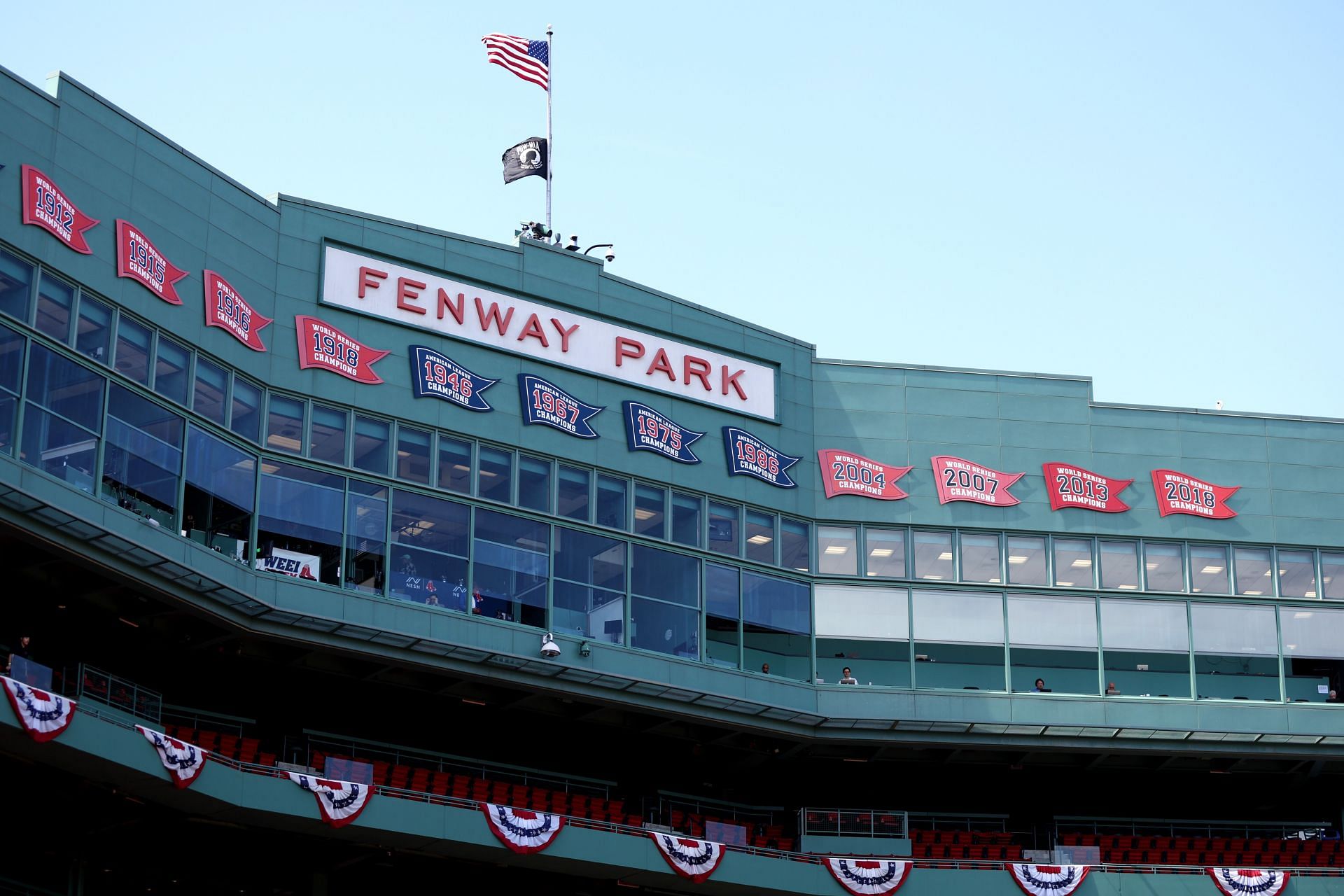 A view of the Fenway Park grandstand