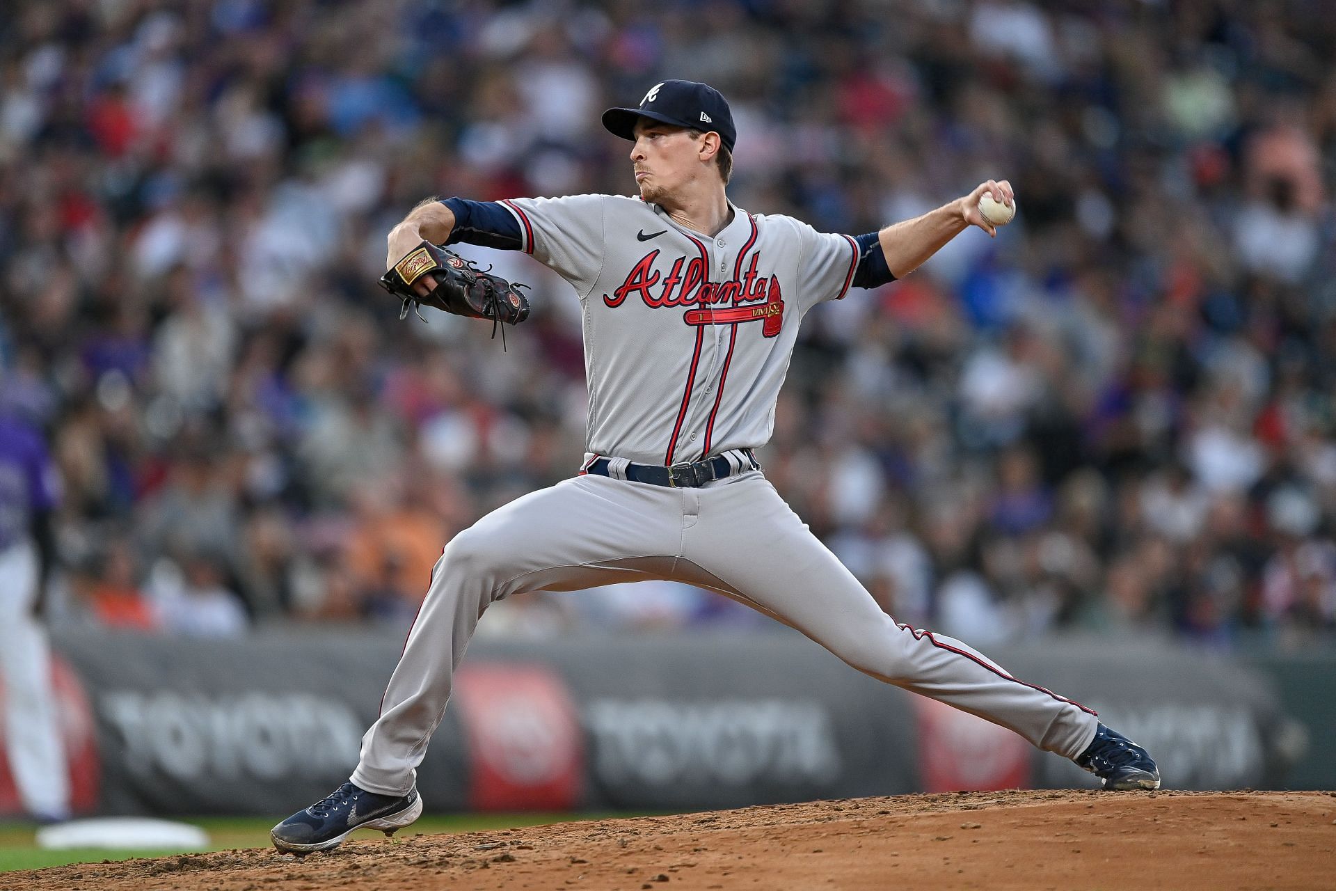 Max Fried pitches for the Atlanta Braves against the Colorado Rockies.