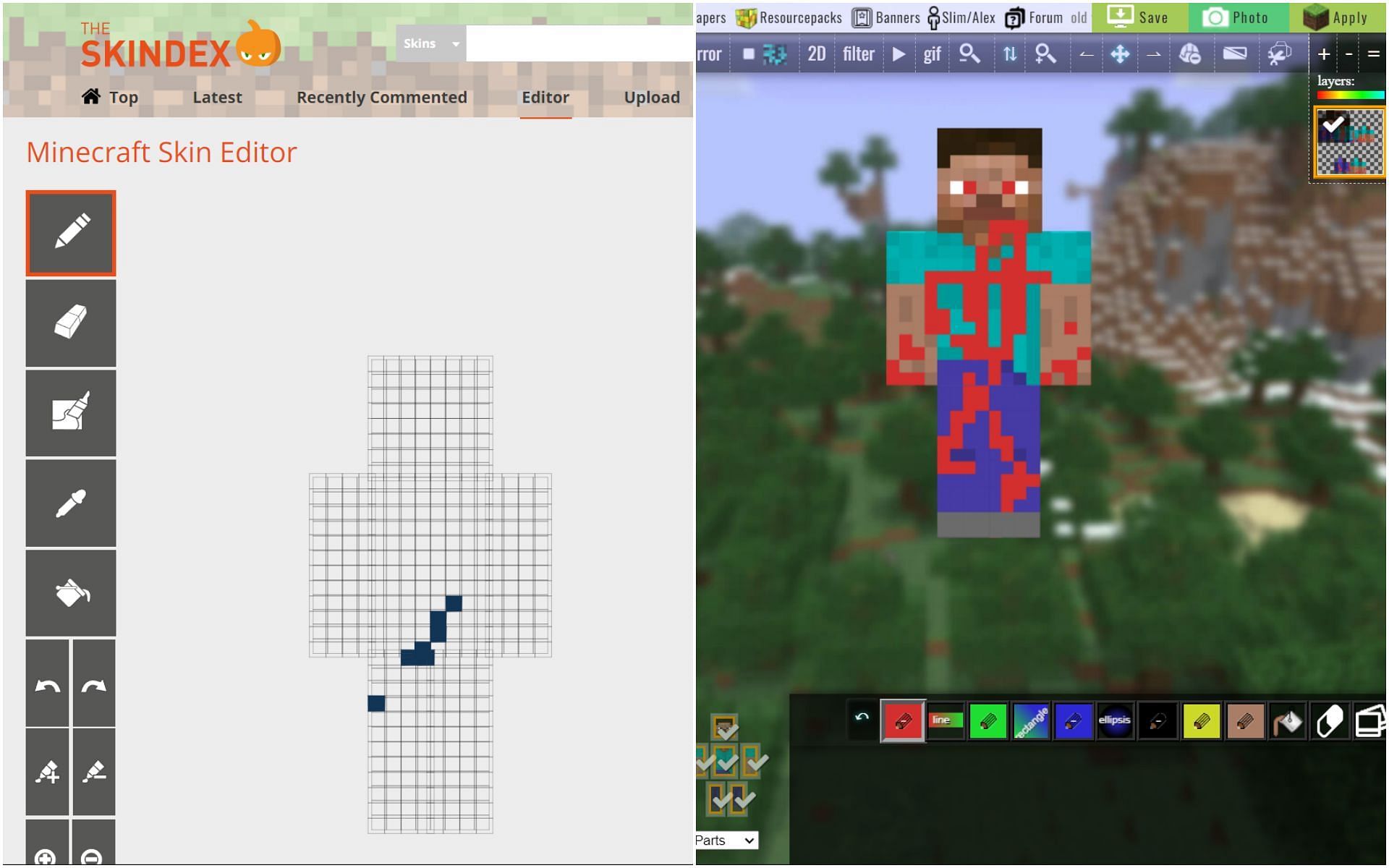 There are several skin maker websites for making Minecraft 1.19 Java Edition skins (Image via Sportskeeda)