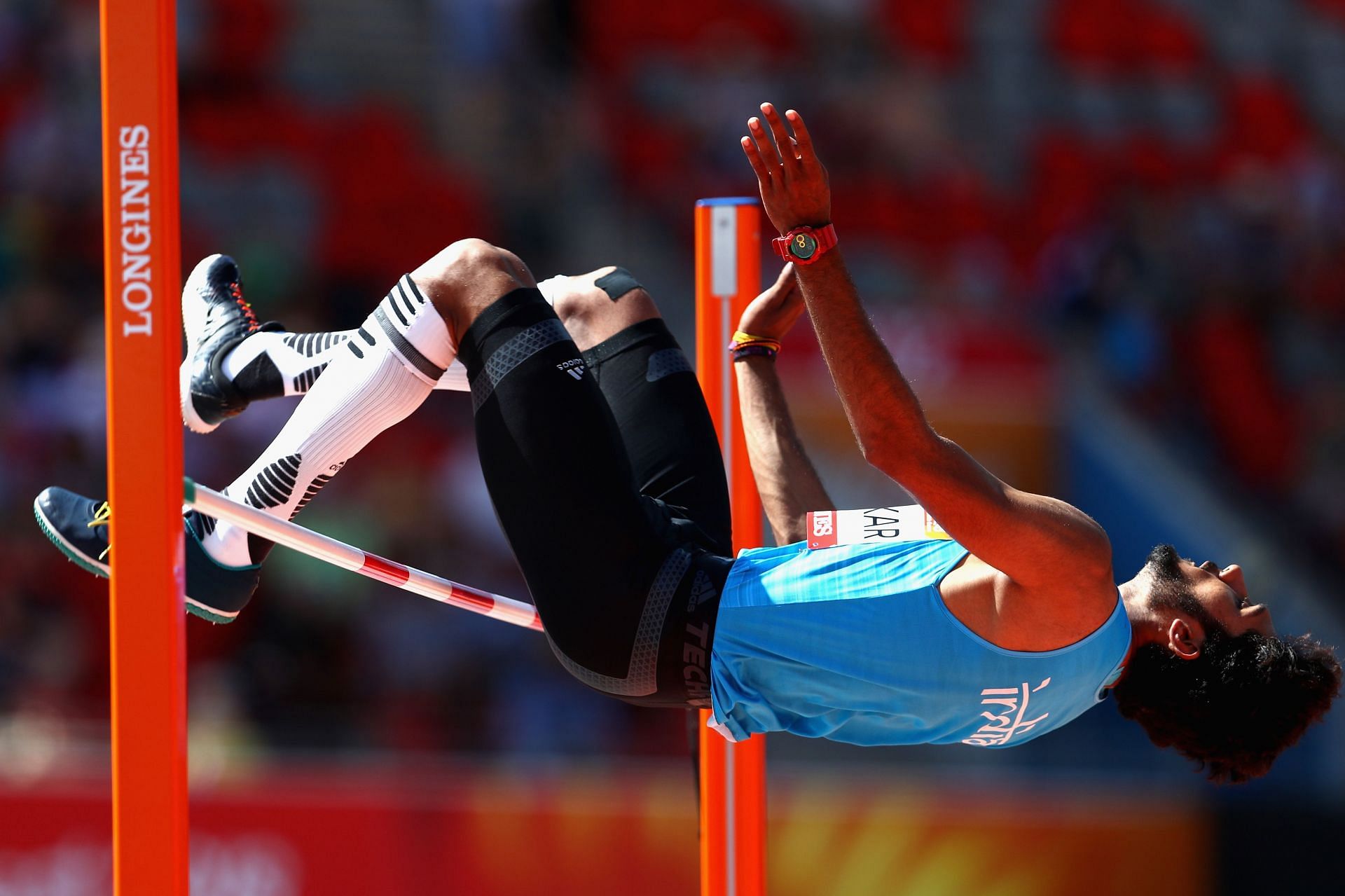Tejaswin Shankar in action at the 2018 Commonwealth Games (Image courtesy: Getty Images)