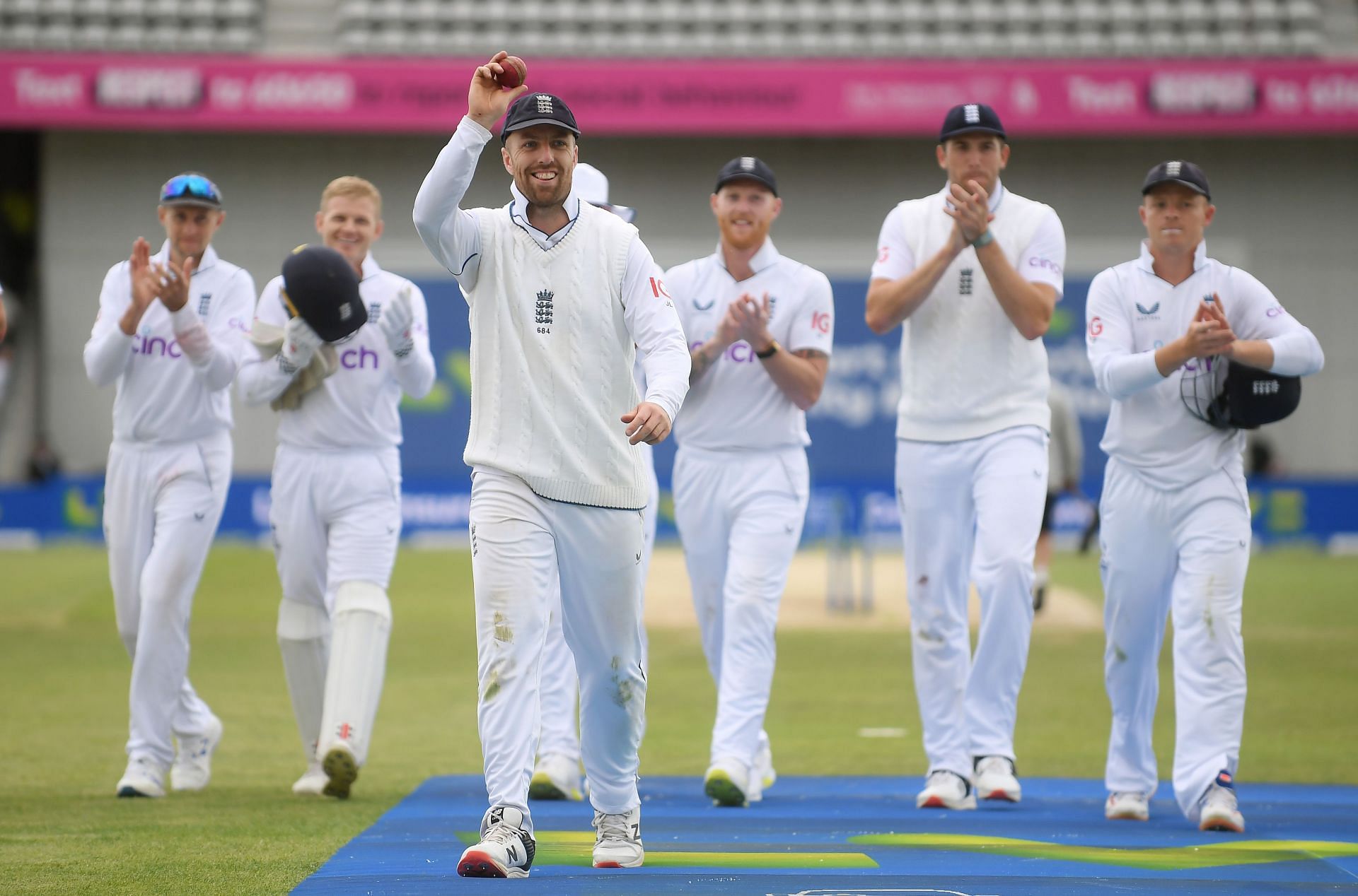 Jack Leach claimed his maiden ten-wicket haul in Test cricket. (Credits: Getty)