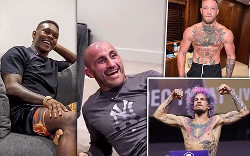 Alexander Volkanovski mixes up Conor McGregor and Sean O'Malley's tattoos during a game with Israel Adesanya [Photo credit: YouTube.com & @thenotoriousmma on Instagram]